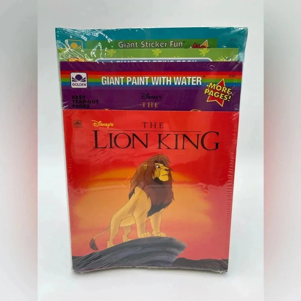 Vtg 1994 Disney Kids Coloring & Activity Books Lion King Golden Set of 4 New